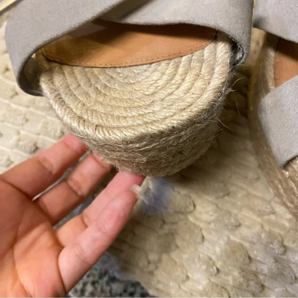 Halogen Light Grey Suede Emery Platform Espadrille sz 10